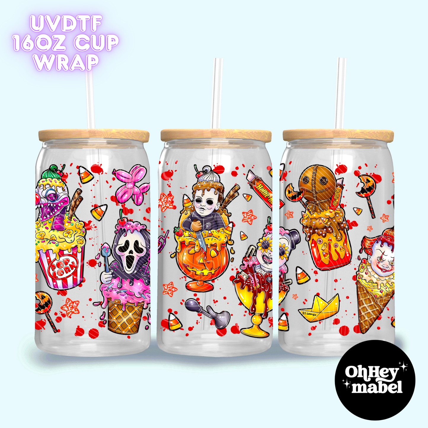 Horror Ice Cream UVDTF 16oz Cup Wrap