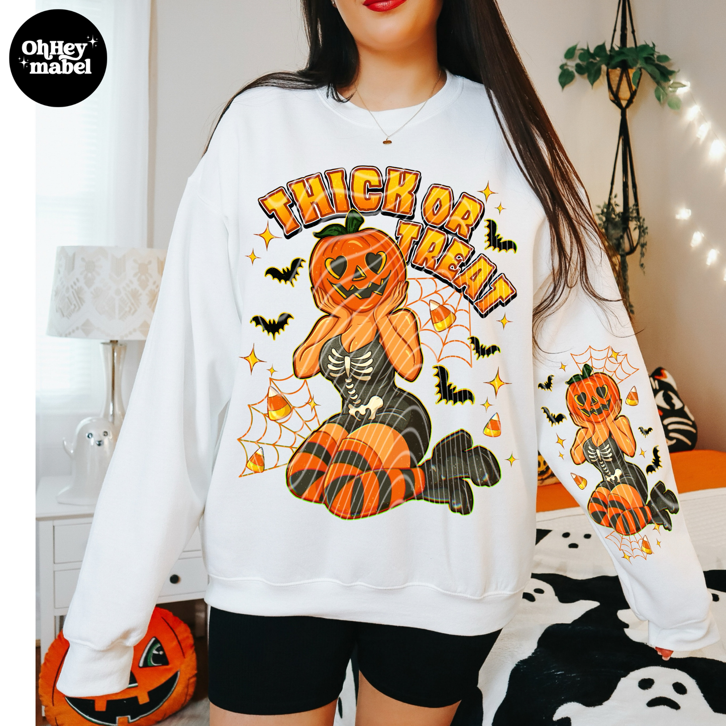 Thick or Treat to Salem with Sleeve DTF Print