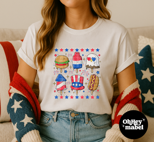 4th of July Ice Cream Popsicle TShirt or Sweatshirt