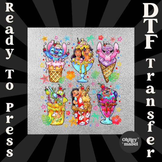 Lilo and Stitch Ice Cream Shirt DTF PRINT