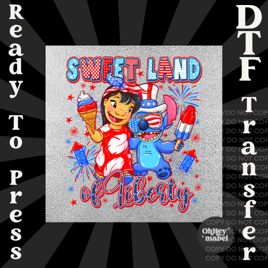 Lilo Sweet Land of Liberty DTF PRINT