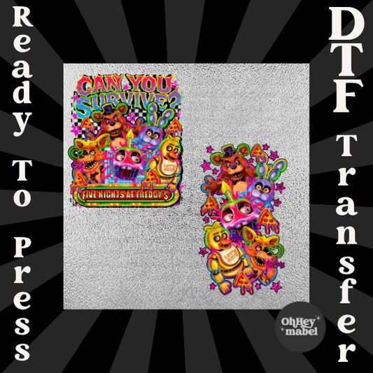 Five Nights with Words with Sleeve DTF Print