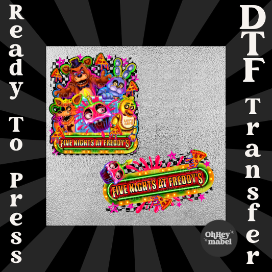 Five Nights without Words with Sleeve DTF Print