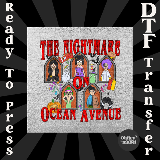 Nightmare on Ocean Bobs Burgers DTF PRINT