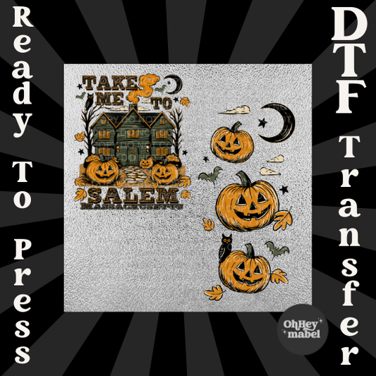 Taking Me to Salem with Sleeve DTF Print