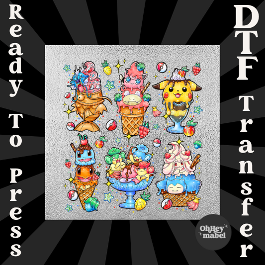 Poke Game Ice Cream DTF PRINT