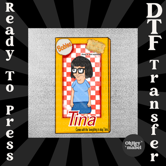 Tina Bobie Bobs Burgers DTF PRINT
